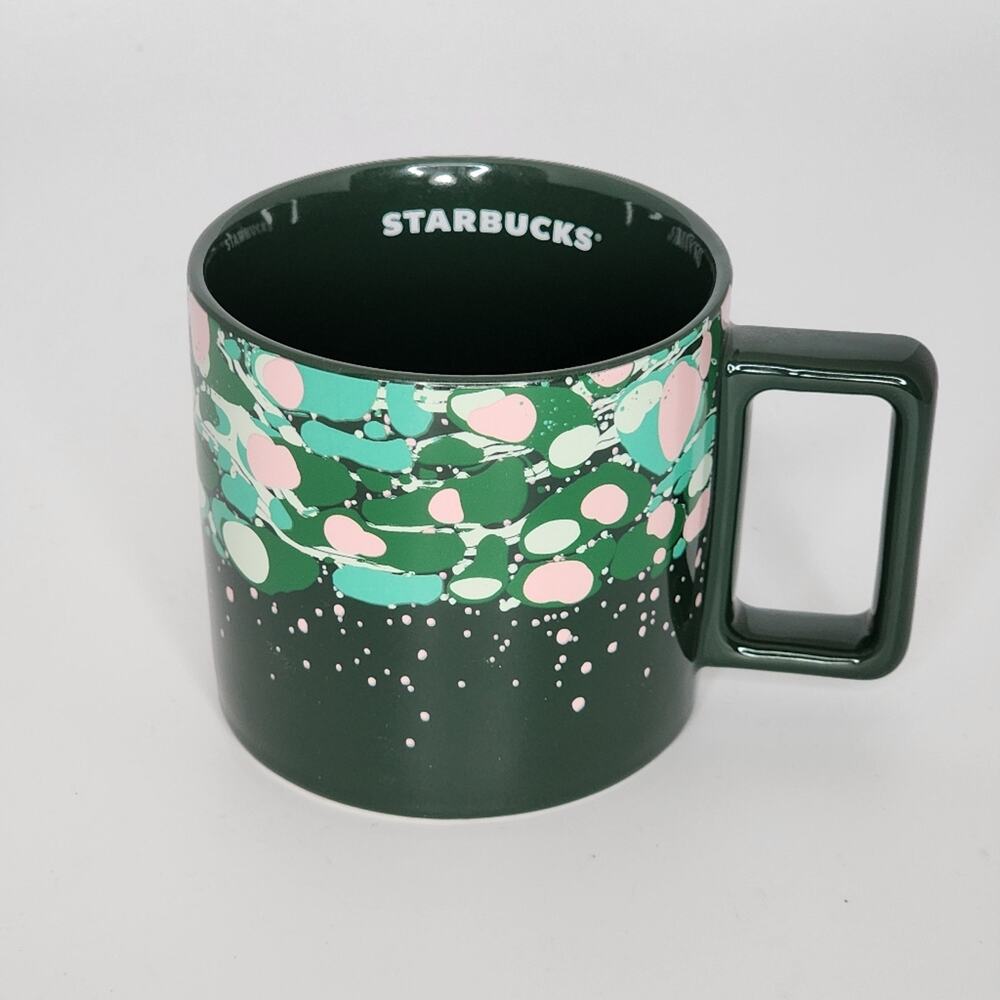 Starbucks Holiday Green Spot Marble Forest Venetian Mug